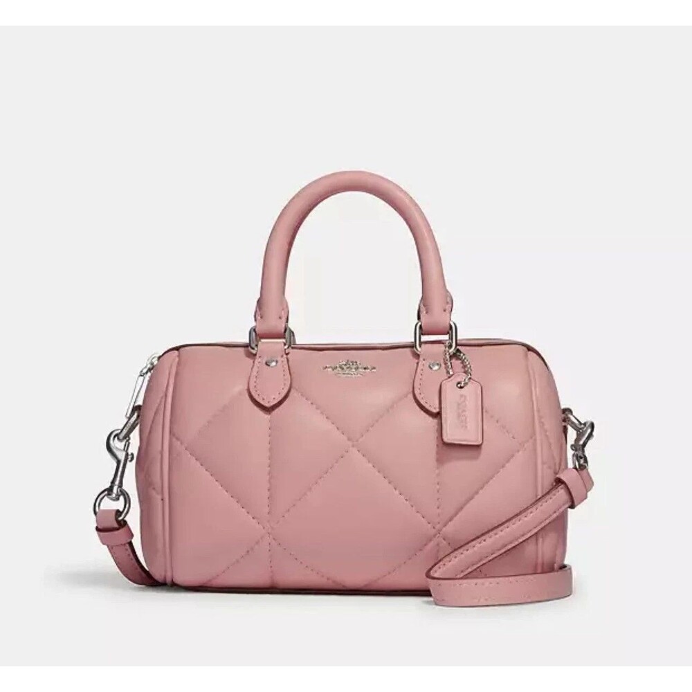 Coach CJ524 Mini Rowan Crossbody Puffy Diamond Quilting Light Pink Color NWOT